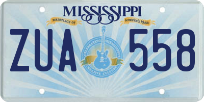 MS license plate ZUA558