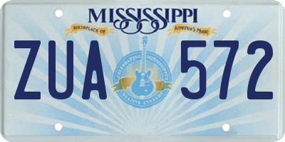MS license plate ZUA572