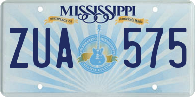 MS license plate ZUA575