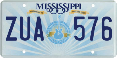 MS license plate ZUA576