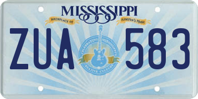 MS license plate ZUA583