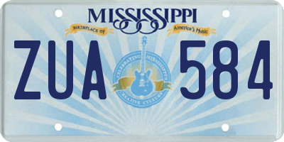 MS license plate ZUA584