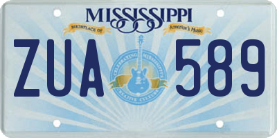 MS license plate ZUA589