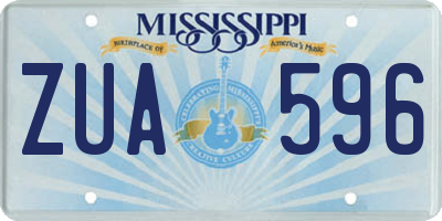 MS license plate ZUA596