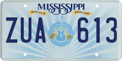 MS license plate ZUA613