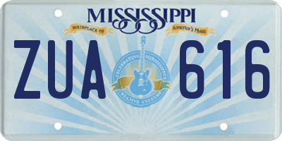 MS license plate ZUA616
