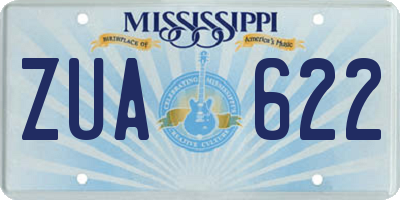 MS license plate ZUA622
