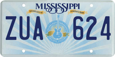 MS license plate ZUA624