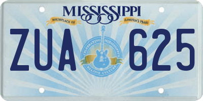 MS license plate ZUA625