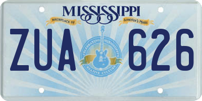 MS license plate ZUA626