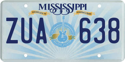 MS license plate ZUA638
