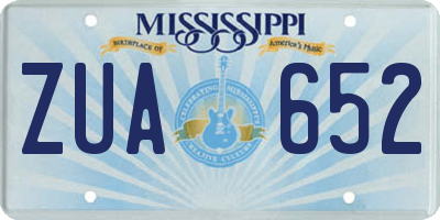 MS license plate ZUA652