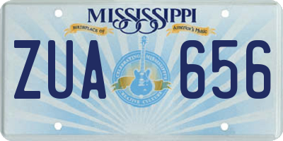 MS license plate ZUA656
