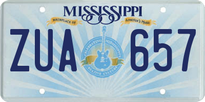 MS license plate ZUA657