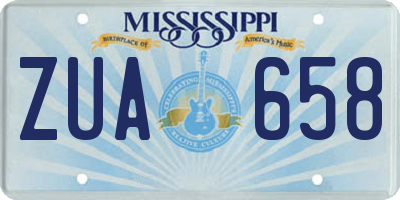 MS license plate ZUA658