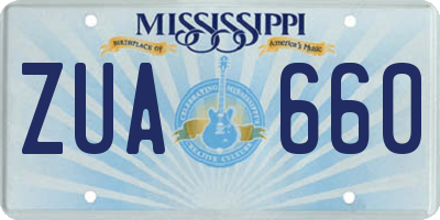MS license plate ZUA660