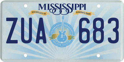 MS license plate ZUA683