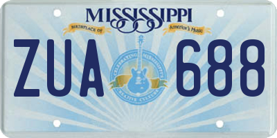 MS license plate ZUA688