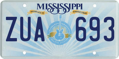 MS license plate ZUA693