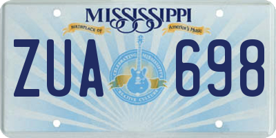 MS license plate ZUA698