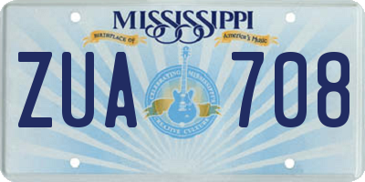 MS license plate ZUA708