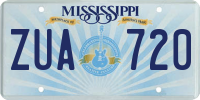 MS license plate ZUA720