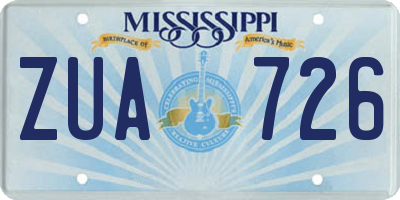 MS license plate ZUA726