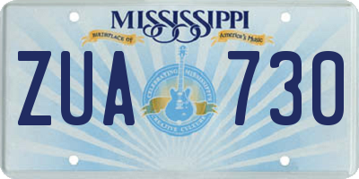MS license plate ZUA730