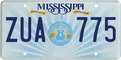 MS license plate ZUA775