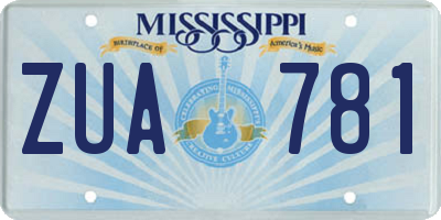 MS license plate ZUA781