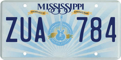 MS license plate ZUA784