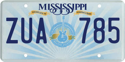 MS license plate ZUA785