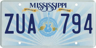MS license plate ZUA794