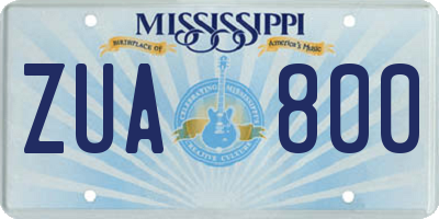 MS license plate ZUA800