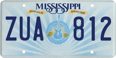 MS license plate ZUA812