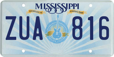 MS license plate ZUA816