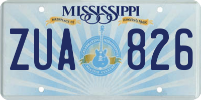 MS license plate ZUA826