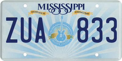 MS license plate ZUA833