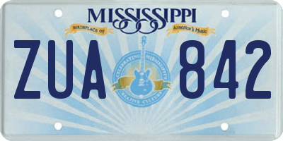 MS license plate ZUA842