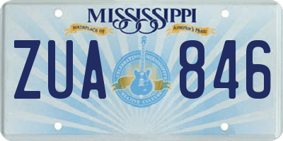 MS license plate ZUA846