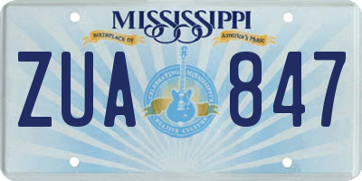 MS license plate ZUA847