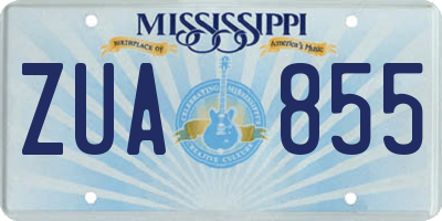MS license plate ZUA855