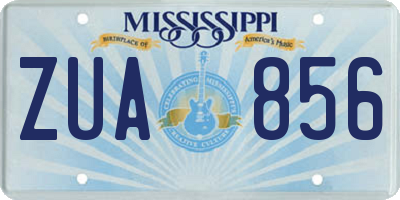 MS license plate ZUA856