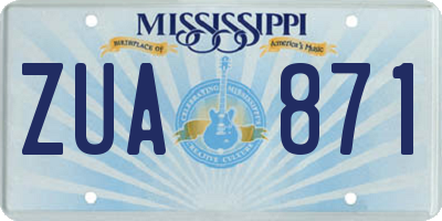 MS license plate ZUA871