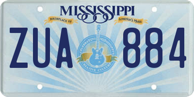 MS license plate ZUA884