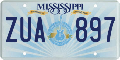 MS license plate ZUA897