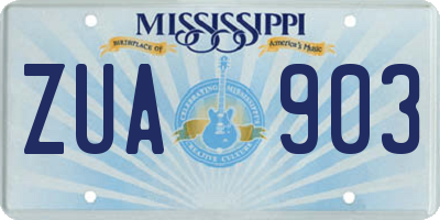 MS license plate ZUA903