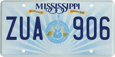 MS license plate ZUA906