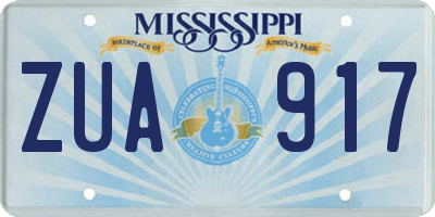 MS license plate ZUA917