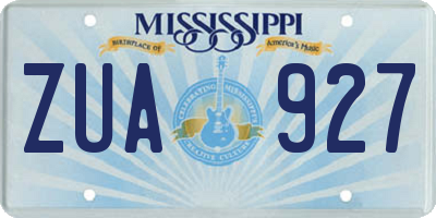 MS license plate ZUA927